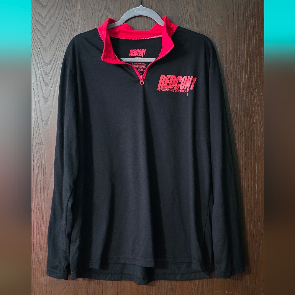 Men's Black and Red Long Sleeve Shirt